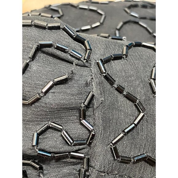 Vintage Laurence Kazar Heavy Sequined Silk Gold Black Evening Jacket XL Military - Picture 12 of 14